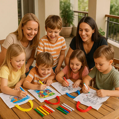 Laste loominguline värvimiskottide komplekt koos vildikatega