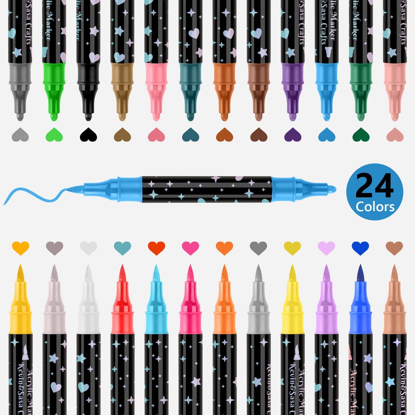 Kahepoolse läikega markerid