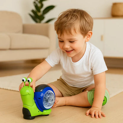 Helendav ja muusikat mängiv roomav tigu – arendav mänguasi