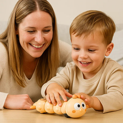 Nakrutatav röövikmänguasi lastele – arendab kõhuli olemist ja roomamisoskust