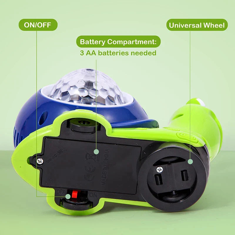 Helendav ja muusikat mängiv roomav tigu – arendav mänguasi