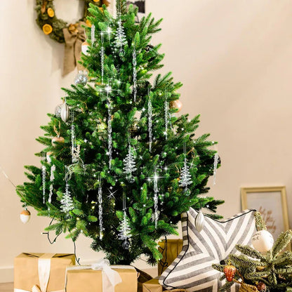 24 kristallist jääpurika kujulist jõulukaunistust (3 erineva disainiga)