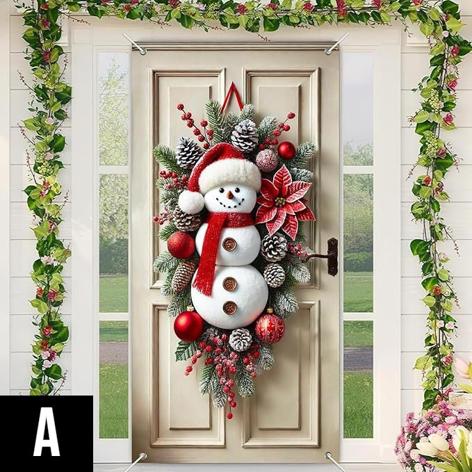 Jõulukrants uksele suure lipsu ja kellukestega – silmapaistev pidulik kaunistus