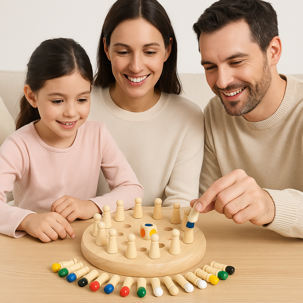 Puidust mälu- ja loogikamäng–mõistatus kogu perele