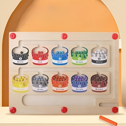 Värvi ja numbrite magnetiline labürint lastele