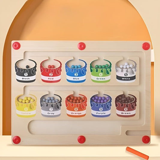 Värvi ja numbrite magnetiline labürint lastele