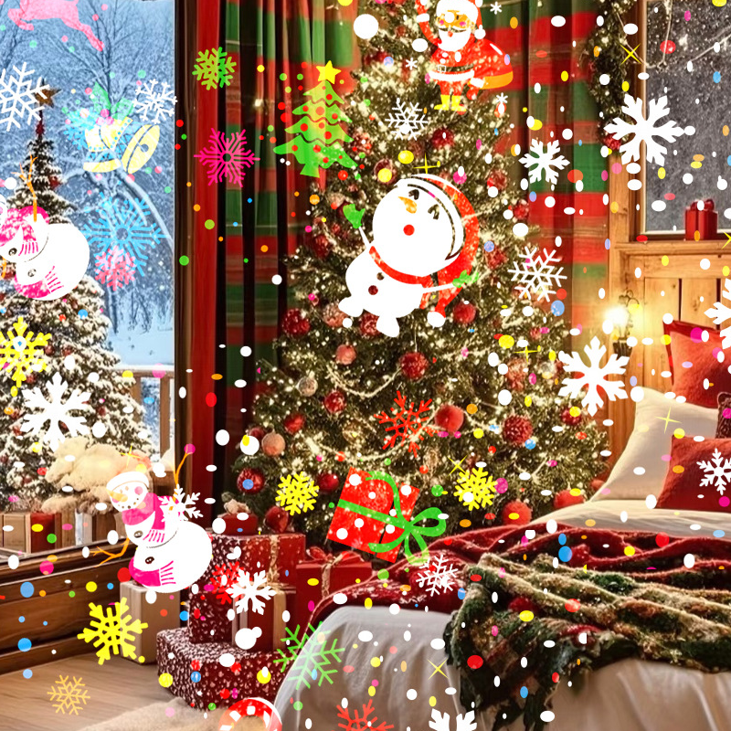 Jõulude LED-projektorlamp – 16 Pühadereljeefi Muster koos Pöörleva Efektiga